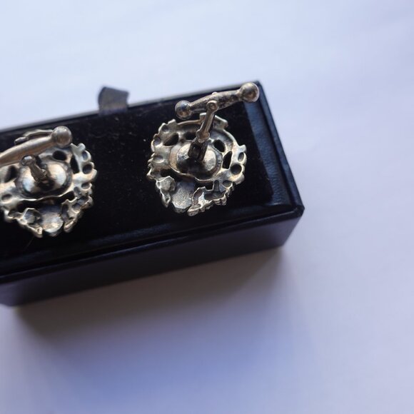 Antique Cini Sterling Aquarius Zodiac  Cufflinks 925 Signed - Picture 2 of 2